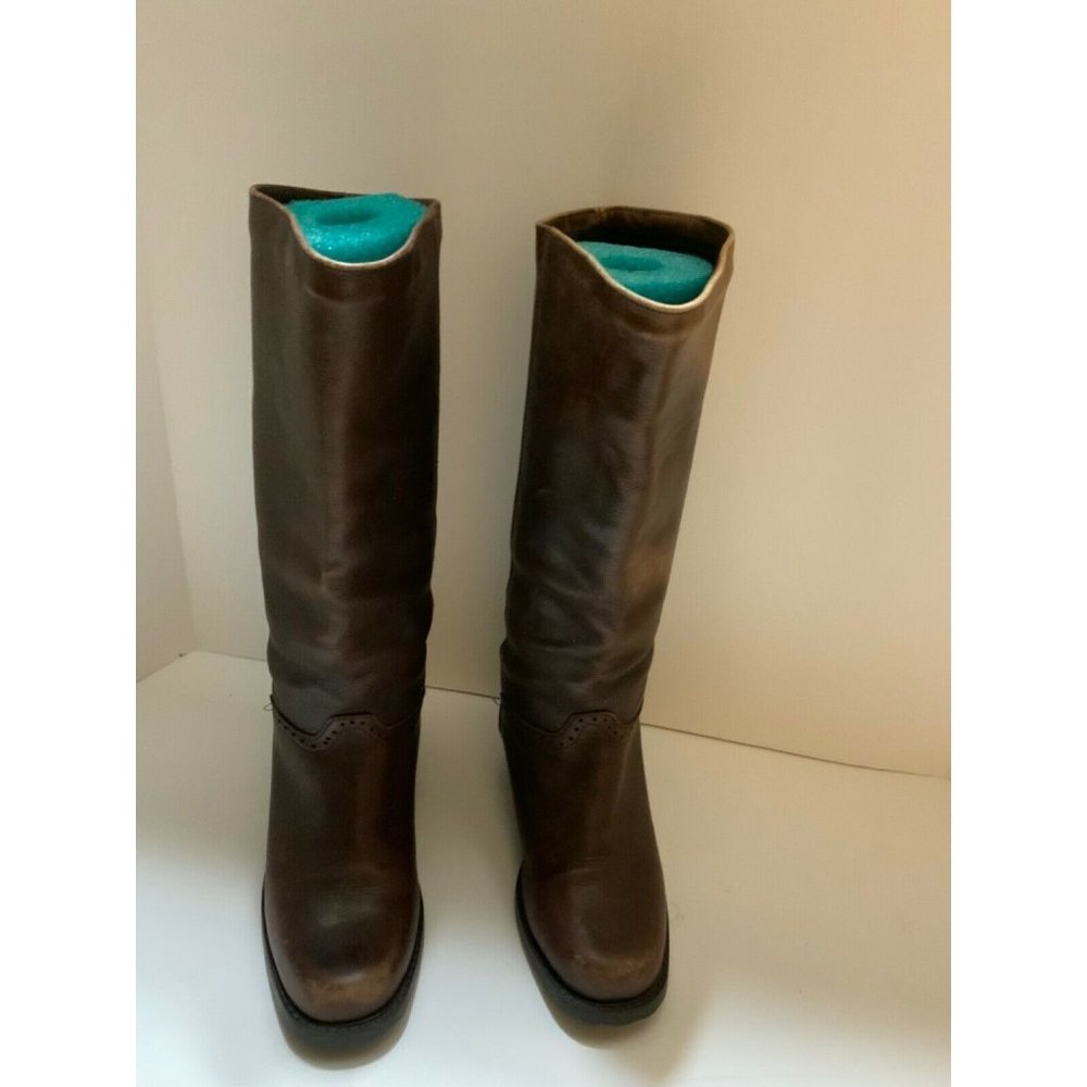 Santana brand Distressed Brown Leather  Knee-High Boots Size 6.5 M